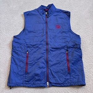 Johnnie-O Vest Men’s Large Lightweight Full Zip 100% Nylon Zip Pockets Brewery